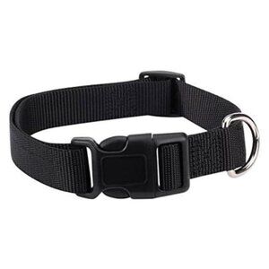 Dog Collar: NWT Durable Nylon Black, Medium